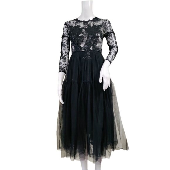 Bare.Z Black Whimsygoth Sheer Rocker Witchy Tulle Black Embelished Dress M, NWT - Picture 2 of 13